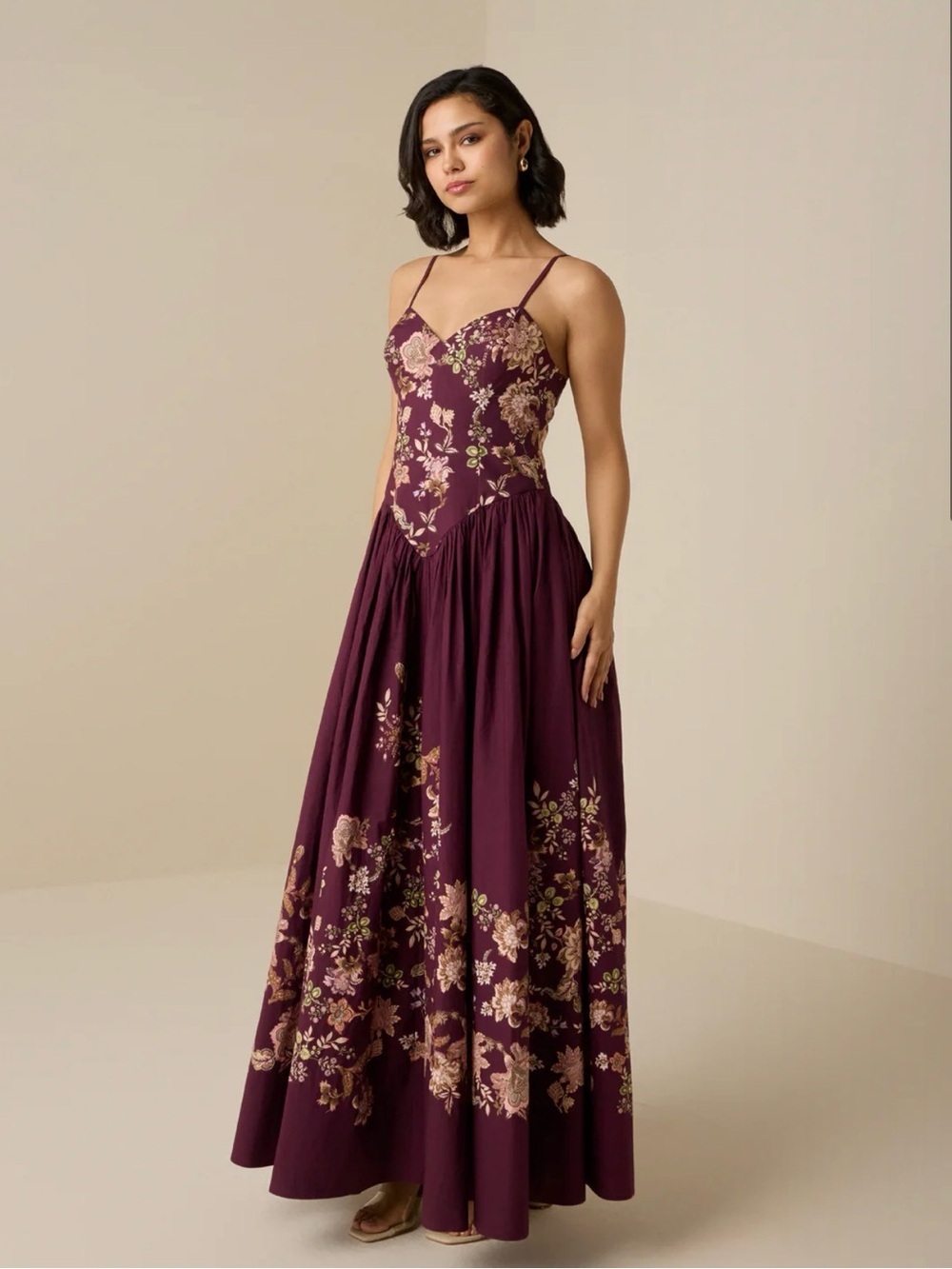 Hemant & Nandita Savi Floral Sleeveless Maxi Dress
